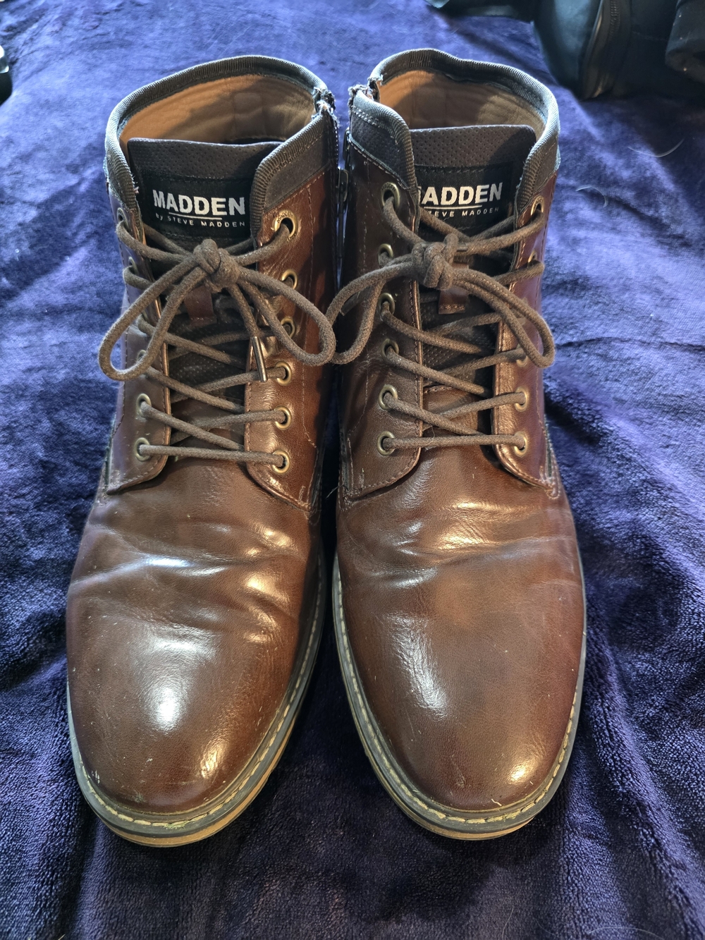 Madden by Steve Madden Men’s Size 11 Brown Lace Up Side Zip Ankle Boots